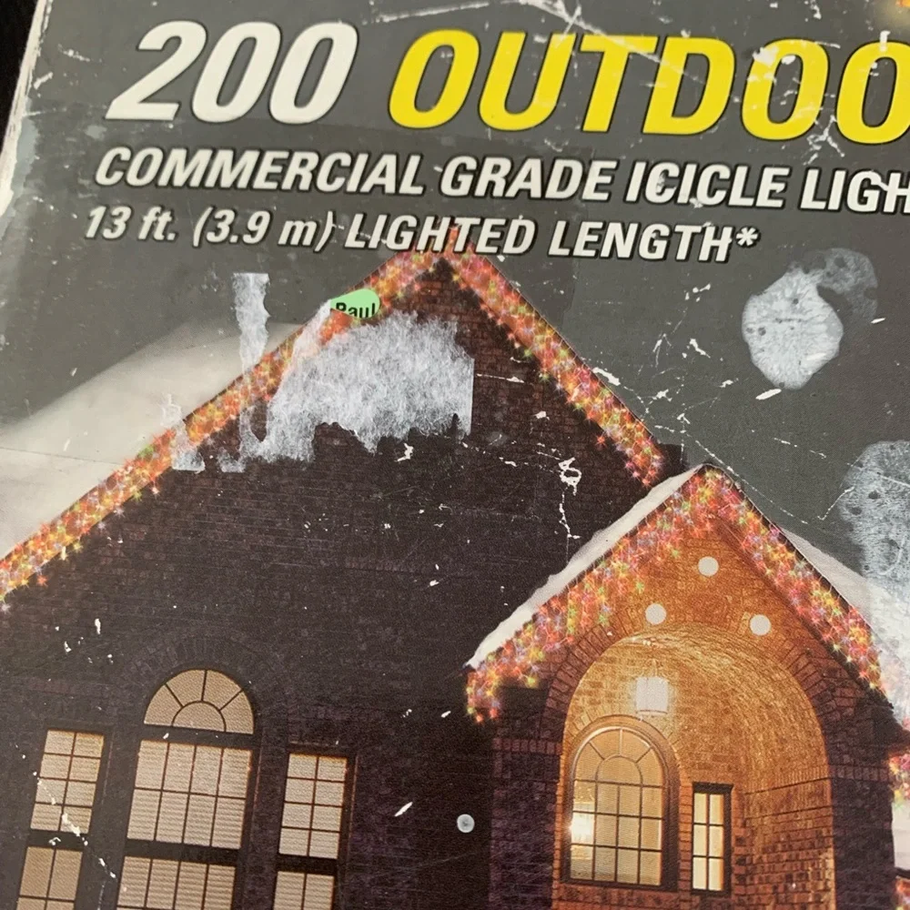 GE Pro-Line 200 Outdoor Indoor Commercial Grade Icicle Lights Multi 13 Ft NOS